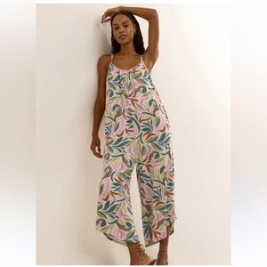 Z Supply Multicolor Leaf Print Jumpsuit